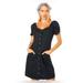 Madewell Dresses | Madewell Retro Little Black Mini Dress Linen Puff-Sleeve Sz 8 | Color: Black | Size: 8