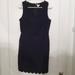 J. Crew Dresses | J.Crew Navy Sleeveless Scallop Basketweave Square Neck Dress Sz 4 Cotton | Color: Blue | Size: 4