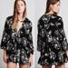 Free People Tops | Free People Black Floral Tree Swing Tunic Mini Dress S New | Color: Black/Tan | Size: S