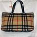 Burberry Bags | Burberrys Blue Label Wool Nova Check Tote Vintage Burberry Leather Trim | Color: Red/Tan | Size: Os