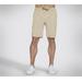 Skechers Men's The GO WALK Envoy 9 Inch Short | Size Large | Natural/Brown | Cotton/Spandex