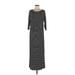 Ann Taylor LOFT Casual Dress - Maxi: Black Stripes Dresses - Women's Size Medium