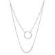 Vanbelle Sterling Silver Jewelry - Rhodium Plated with 925 Stamp - Layered Pearl and Circle Necklace - Elegant Handmade for Women - Chain 16" Long + 2" Extender