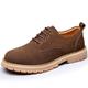 Men's Shoes Out Oxford Work & Safety Shoes Lace Up Low-top Spring Autumn Leather Strappy Suede Nubuck Round-Toe Casual Leisure Hard-Wearing Non Slip Ankle Boots Coffee