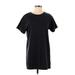 Wild Fable Casual Dress - Shift Crew Neck Short sleeves: Black Solid Dresses - Women's Size Small
