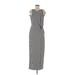 Calvin Klein Casual Dress - Wrap: Gray Stripes Dresses - Women's Size 6