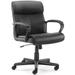 Mid Back Office Desk Chair with Padded Armrests PU Leather Home Office Chair