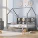 Wooden Full Size House Bed with 2 Drawers,Kids Bed with Storage Shelf, Gray(Expected Arrival Time: 5.15)