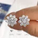 Boucles d'oreilles en argent regardé 925 Moissanite pour femme clou de fleur de diamant bijoux de