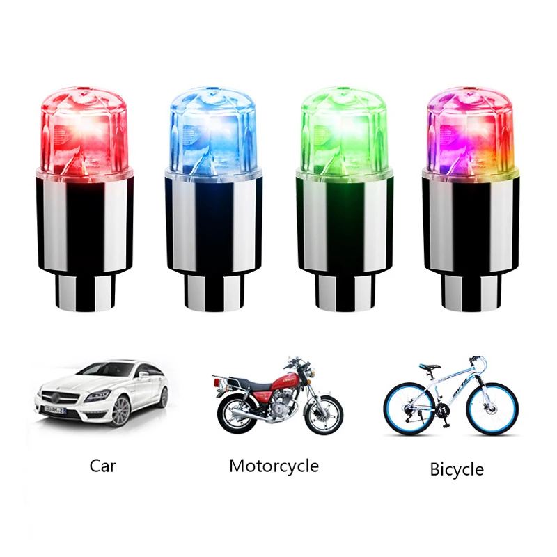 1/2/4 pièces Auto brillant voiture Auto roue pneu lumière moyeu lampe tige de Valve d