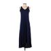 Old Navy Casual Dress - High/Low V-Neck Sleeveless: Blue Solid Dresses - Women's Size Small