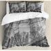 East Urban Home Black & White Duvet Cover Set, Chicago City, Calking, Grey Black White in Gray/White | Wayfair 0541352A90E84FD3B1580E35646C436C