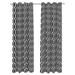 Winston Porter Lattice 54" x 96" Grommet Semi-Sheer Outdoor Curtain Panel Polyester in White/Black | 54 W in | Wayfair