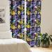 Gryffin East Urban Home Emoji Curtains X Shaped Eye Evil Faces Print Pair of 28"x95" Violet & Multicolor Microfiber | 95 H x 28 W in | Wayfair