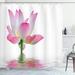 East Urban Home Pink & White Shower Curtain Lotus in Water Pink White Green Polyester | 70 H x 69 W in | Wayfair C1C6F4F852484263A0CB042CEC77F784