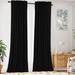 Latitude Run® 100% out Curtains For Bedroom 52 Inches Wide Thermal Insulated Back Tab/Rod Pocket Polyester in Black | 96 H x 52 W in | Wayfair