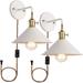 Everly Quinn Linlithgow Wall Sconce Metal in White | 12 H x 8.3 W x 9 D in | Wayfair 73BD6EDC095D4C32A553D111752D03E1