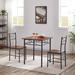 17 Stories Chivington Square 27.5" L x 27.5" W Dining Set Wood/Metal in Black/Brown/Gray | 30 H x 27.5 W x 27.5 D in | Wayfair