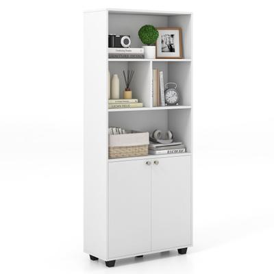 Costway 66 Inch Tall Double-Door Bookcase with Adj...