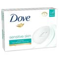 PACK OF 4 BARS Dove Unscented Beauty Soap Bar: SENSITIVE SKIN. Hypo-Allergenic & Fragrance Free. 25% MOISTURIZING LOTION & CREAM! Great for Hands Face & Body! 4 Bars 3.5oz Each Bar