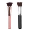 2pcs Wooden Handle Makeup Brushes Professional Big Cosmetic Brushes Loose Powder Foundation Brush Makeup Tools(1pc Black and 1pc Rose Gold)