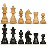 Hastha Kalalu | Official EC36 Tournament Staunton Style Chess Pieces German Knight Luxury Wooden Chess Set Hand Carved Weighted Chess Pieces (Ebonized Boxwood: Boxwood 3.75 Inches)