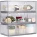 Wrvxzio Medicine Cabinet Organizer 3-Tier Divided & Stackable Storage Trays with 2 Drawers for Bathroom Mirror Cabinet Wall Cabinet Vanity Countertop-Clear