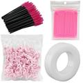 AUXHCYL 181pcs Glue Rings CM31 for Eyelash Extensions Set Pink Lash Glue Rings Lash Glue Holder Lash Rings Eyelash Extension Supplies for Women