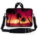 Laptop Skin Shop 10-11.6 inch Neoprene Laptop Sleeve Bag Carrying Case with Handle and Adjustable Shoulder Strap - Hawaiian Paradise Palm Tree