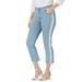 Plus Size Women's Classic Cotton Denim Capri by Jessica London in Light Wash Stripe (Size 20) Jeans