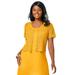 Plus Size Women's Crochet Shrug by Jessica London in Sunset Yellow (Size L)