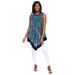 Plus Size Women's Handkerchief Hem Tunic by Jessica London in Ocean Abstract Animal (Size 14 W)