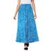 Plus Size Women's Pull-On Elastic Waist Soft Maxi Skirt by Woman Within in Turq Blue Floral (Size 22 W)