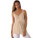 Plus Size Women's Shirred Tank by Jessica London in New Khaki (Size 22/24)