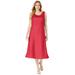Plus Size Women's Linen Fit & Flare Dress by Jessica London in Bright Red (Size 16 W)
