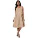 Plus Size Women's Cotton Denim Dress by Jessica London in New Khaki (Size 22)