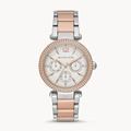 Michael Kors Accessories | Michael Kors Women's Parker Two-Tone Stainless-Steel Watch Mk6301 | Color: Gold/Red/Silver/Tan/White | Size: Os