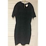 Kate Spade New York Dresses | Kate Spade Little Black Knit Dress Women's M Ribbed Texture Fitted Zip Lbd | Color: Black | Size: M