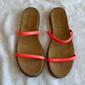 Madewell Shoes | Madewell Bare Slide Slip On Paris Sandals Electric Pink Size 6.5 | Color: Pink/Tan | Size: 6.5