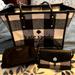 Kate Spade Bags | Kate Spade Soft Plaid Tote Bundle W Black Makeup Pouch And Matching Wallet-Purse | Color: Black/White | Size: Os