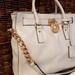 Michael Kors Bags | Michael Kors White Animal Special Edition Leather Hamilton Large Shoulder Tote | Color: Gold/White | Size: Os