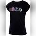 Adidas Shirts & Tops | Nwot Adidas ~ Girls' Short Sleeve Side Slit Black T-Shirt | Color: Black | Size: L (14)