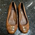 Tory Burch Shoes | Authentic Tory Burch Camel Tan Brown Leather Flats Shoes | Color: Tan | Size: 8.5