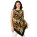 Plus Size Women's Handkerchief Hem Tunic by Jessica London in Black Animal Scarf (Size 18 W)