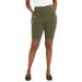 Plus Size Women's Everyday Stretch Cotton Bike Short by Jessica London in Dark Olive Green (Size 12)