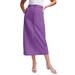 Plus Size Women's Classic Cotton Denim Midi Skirt by Jessica London in Bright Violet (Size 32) 100% Cotton