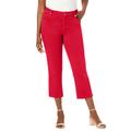 Plus Size Women's Classic Cotton Denim Capri by Jessica London in Vivid Red (Size 18) Jeans