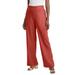 Plus Size Women's Linen Wide Leg Sailor Pant by Jessica London in Red Ochre (Size 24 W)