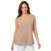 Plus Size Women's Square Neck Tank by Jessica London in New Khaki (Size L)