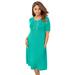 Plus Size Women's A-Line Jersey Dress by Jessica London in Aqua Sea (Size 26/28)